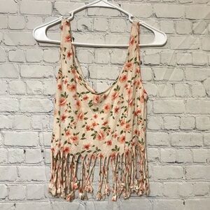 Custom Floral Fringe Tank